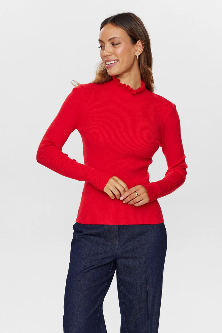 Numph Nusidanu Highneck Pullover Red