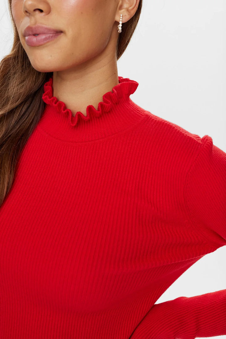 Numph Nusidanu Highneck Pullover Red