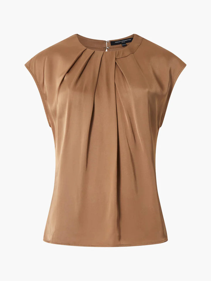 French Connection Ennis Eco Satin Neck Detail Top