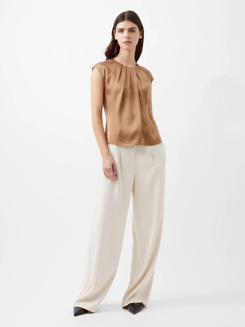 French Connection Ennis Eco Satin Neck Detail Top