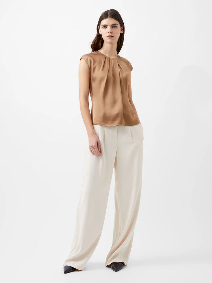 French Connection Ennis Eco Satin Neck Detail Top