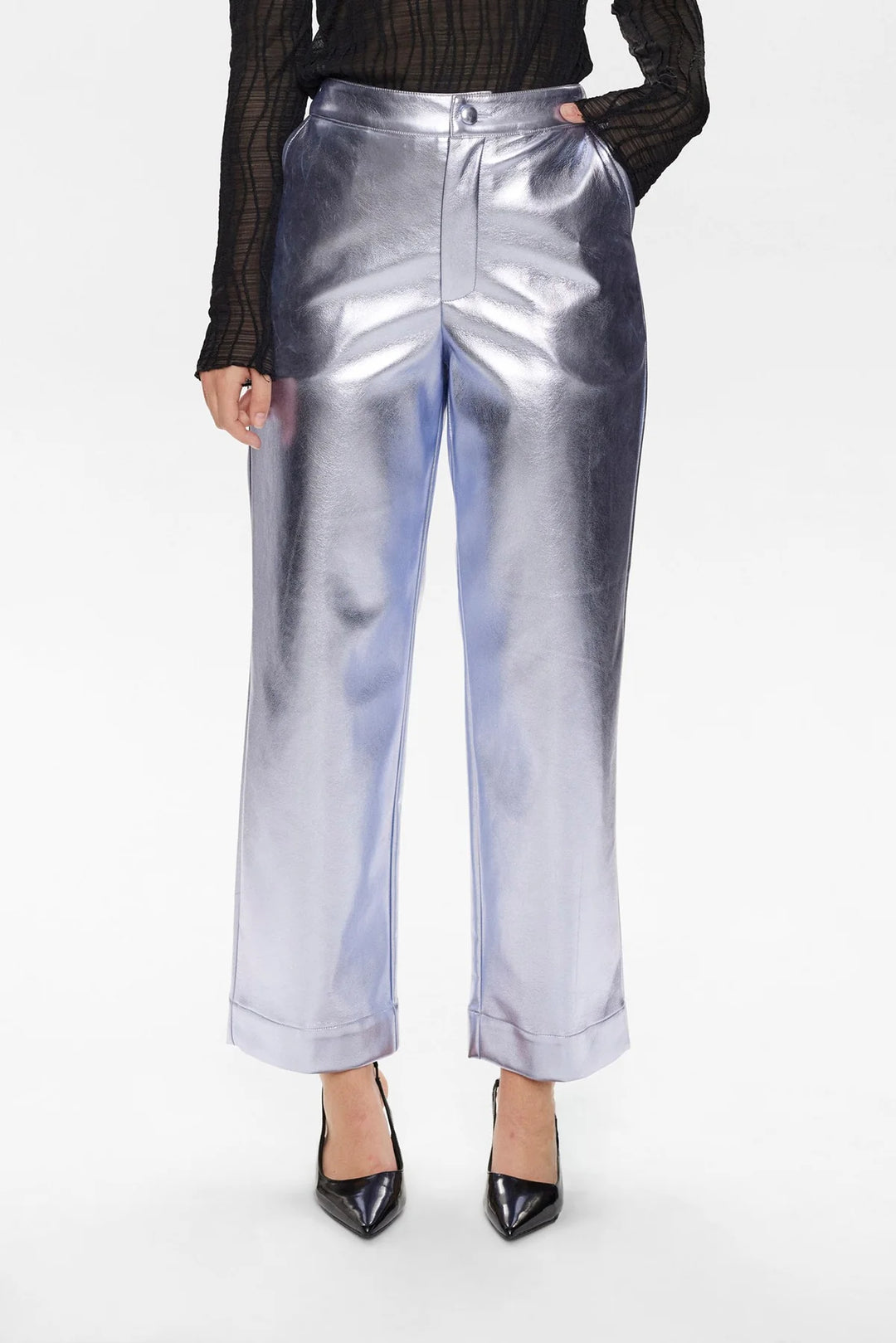 Numph Nuglenda Cropped Pant Silver