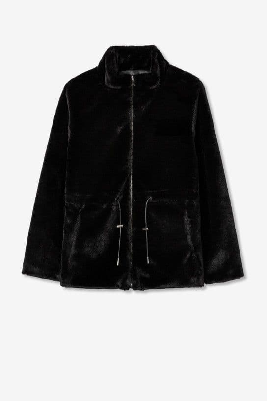 Tiffosi Malago Black Faux Fur Jacket