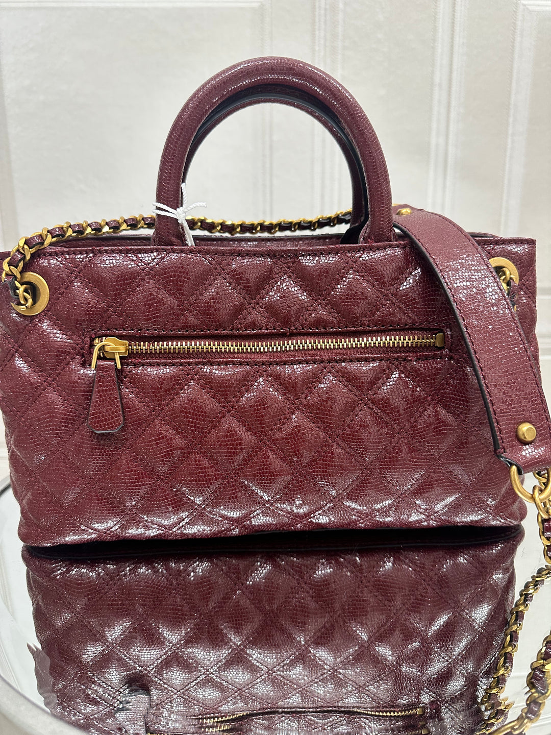 Guess Giully Burgundy Shoulder Satchel Bag