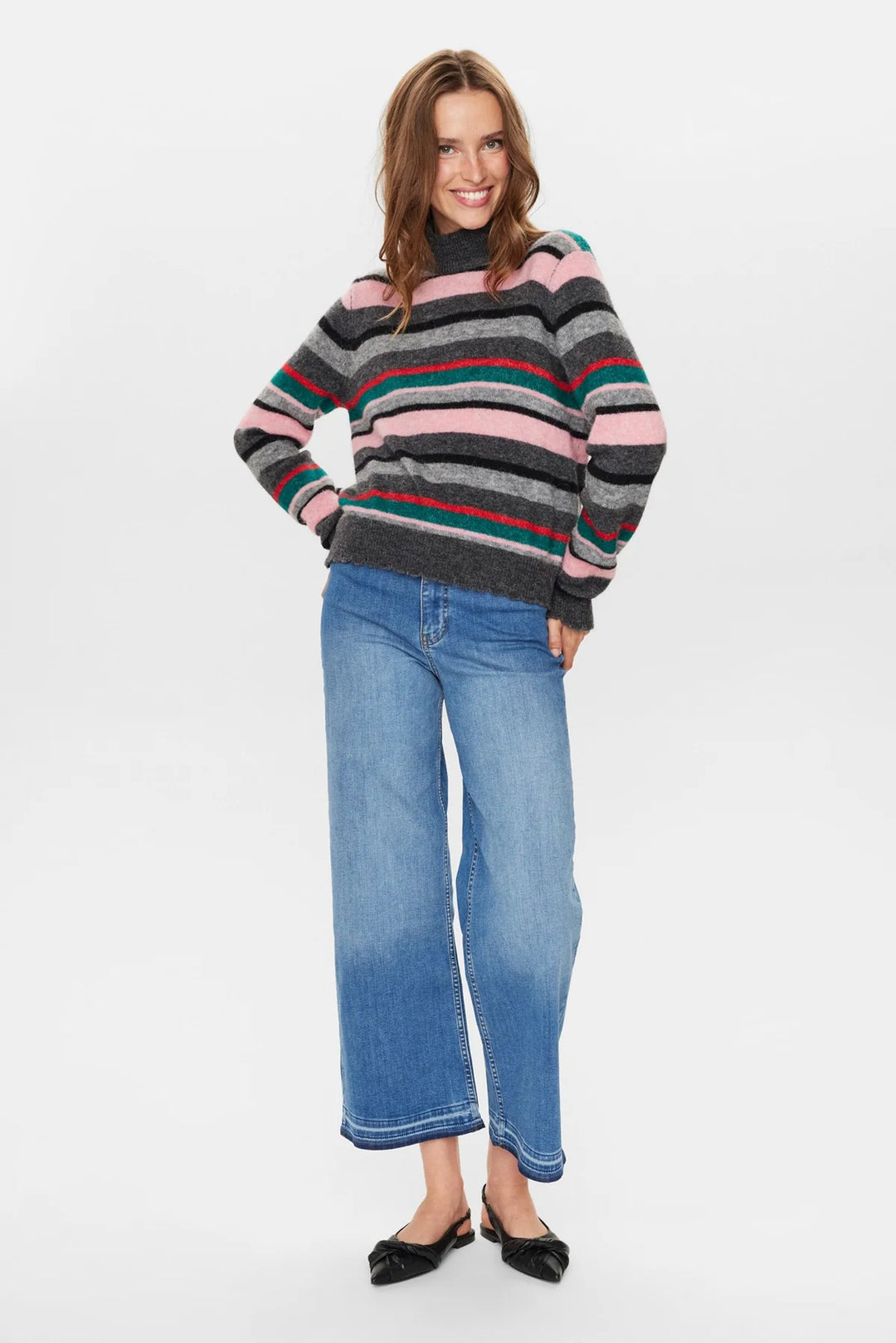 Numph Nuriette Peony Stripe Highneck Pullover