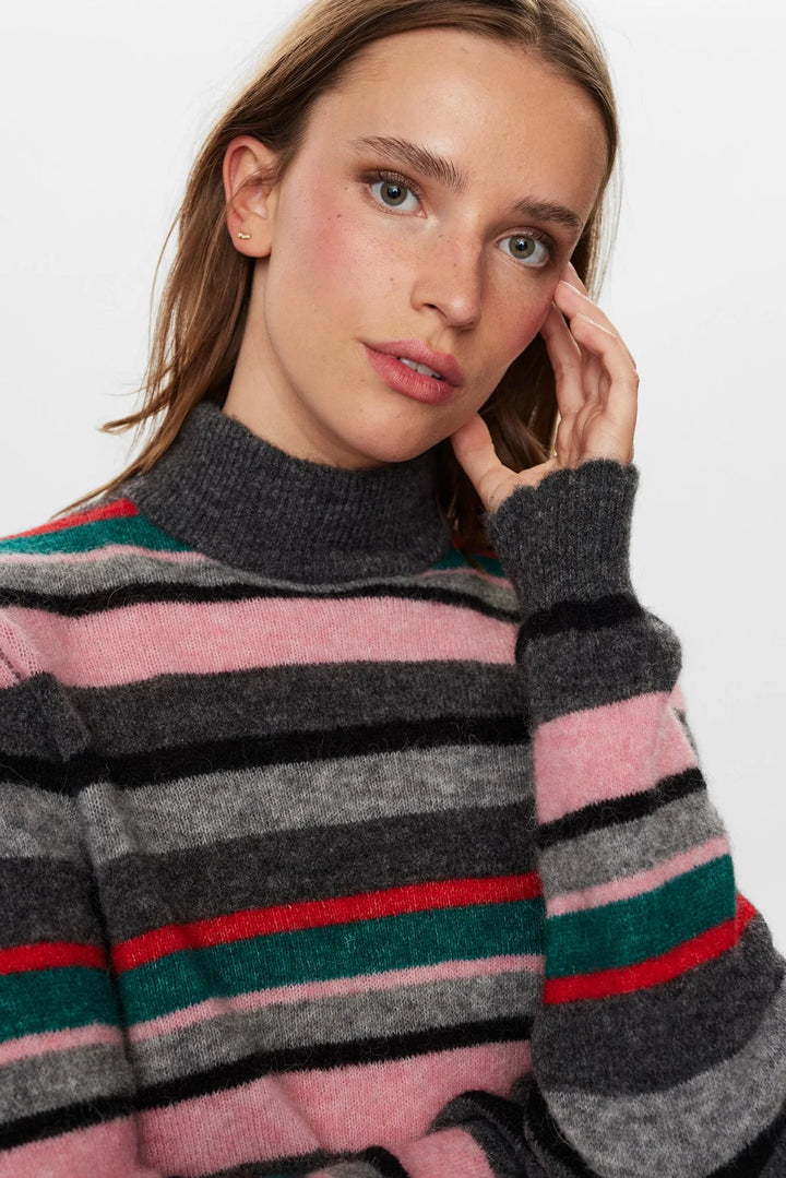 Numph Nuriette Peony Stripe Highneck Pullover