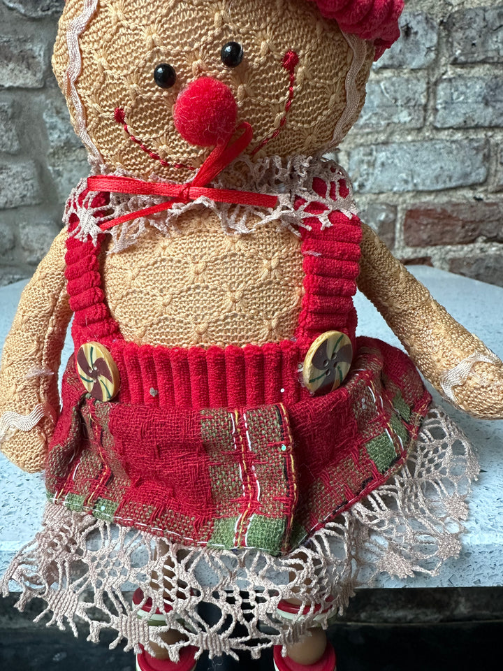 Christmas Gingerbread Dangle Leg Sitter Tartan