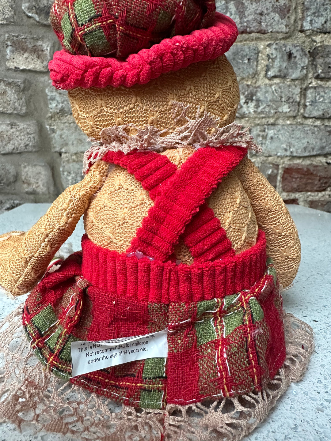 Christmas Gingerbread Dangle Leg Sitter Tartan