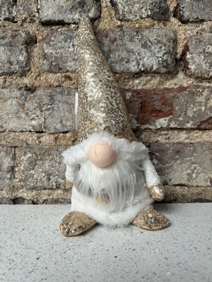 Christmas Festive Gold Sparkle Gnome 35cm