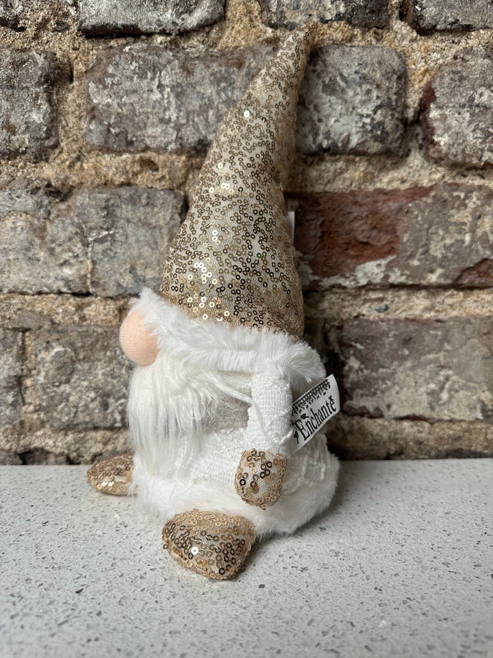 Christmas Festive Gold Sparkle Gnome 35cm