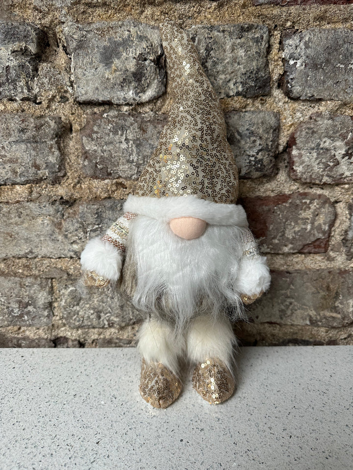 Christmas Gold Sparkle Wobble Gnome 41cm