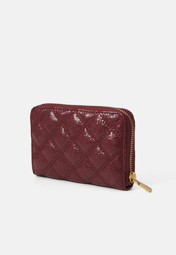 Guess Giully Burgundy Quilted Zip Purse