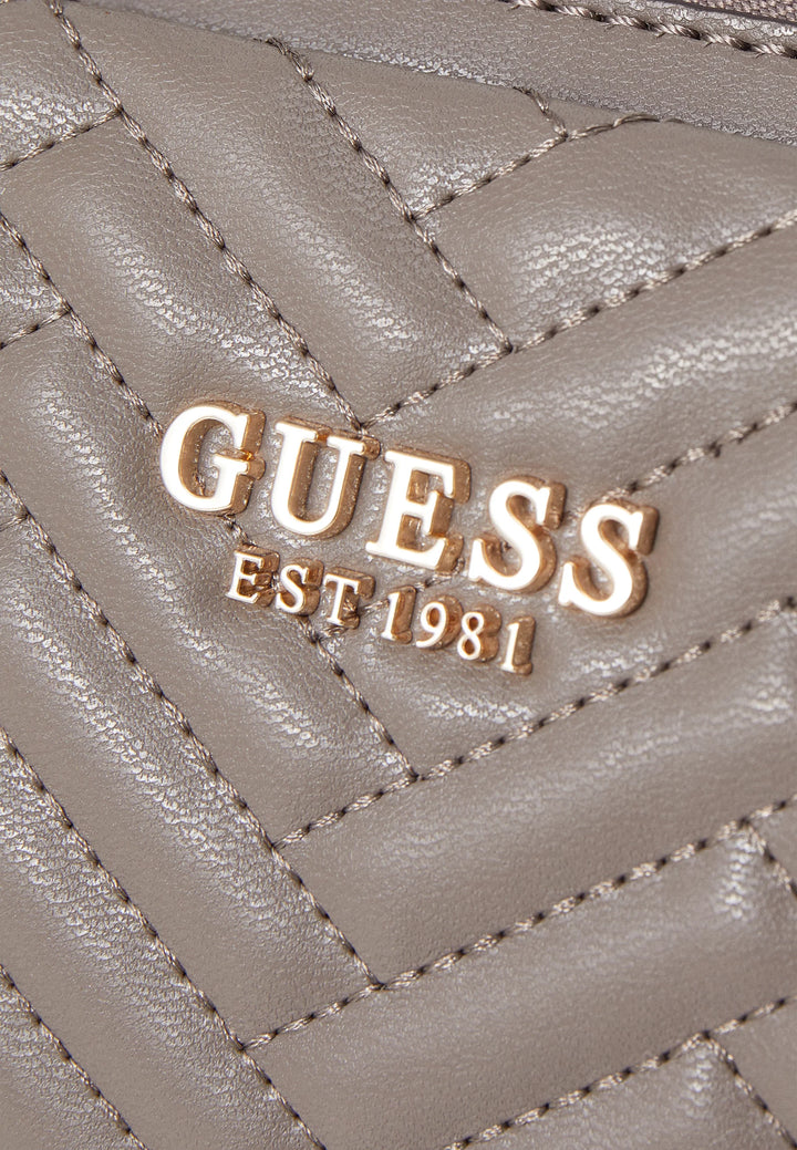 Guess Anning Shoulder Satchel Dark Taupe