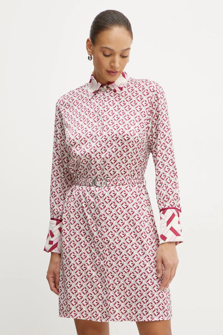 Guess Veronica Pink Tones Printed Dress