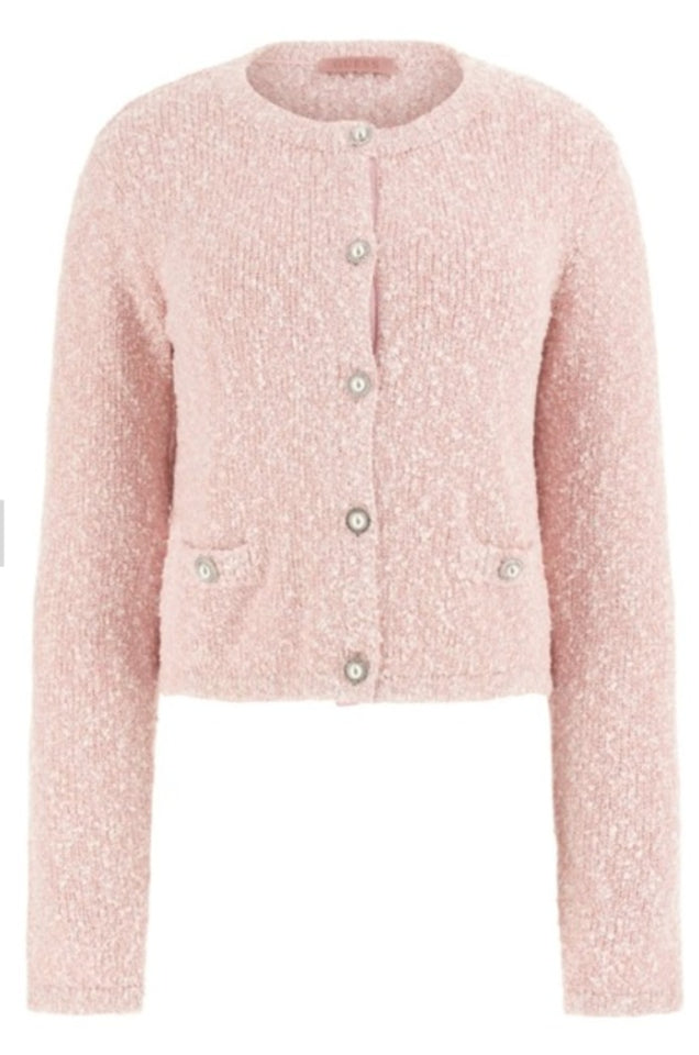 Guess Dorothy Pink Tweed Cardigan