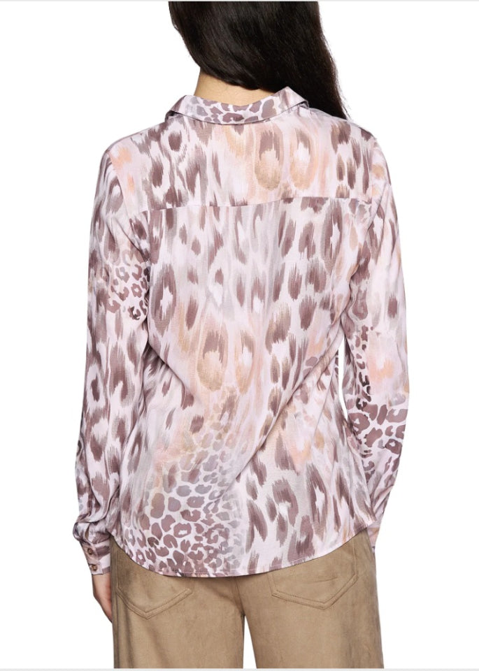 Guess Clouis Pink Leopard Print Shirt