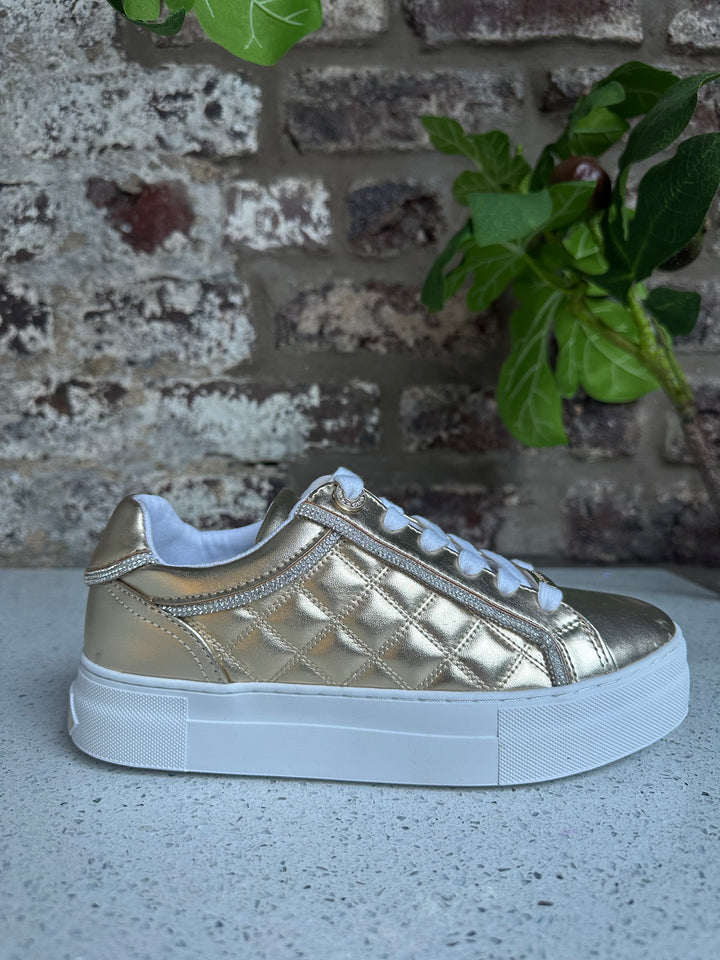 Guess Gratea Gold Crystal Pipe Sneaker