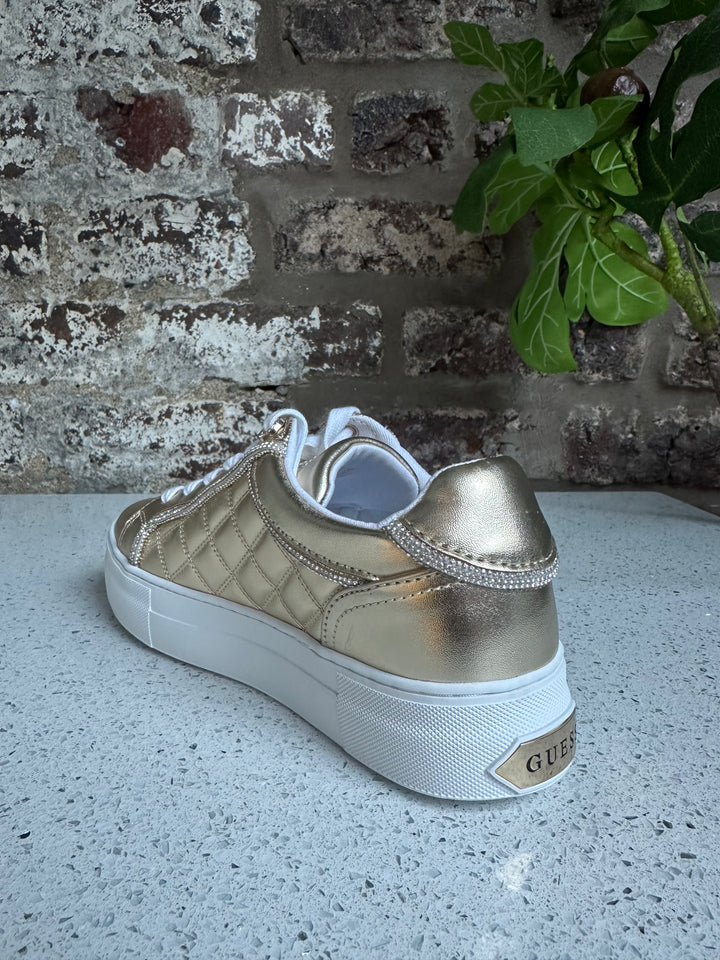 Guess Gratea Gold Crystal Pipe Sneaker