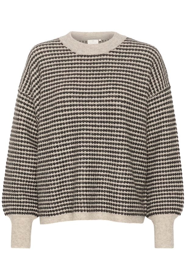 Kaffe Kaellery Feather Grey/Black Structure Knit Pullover