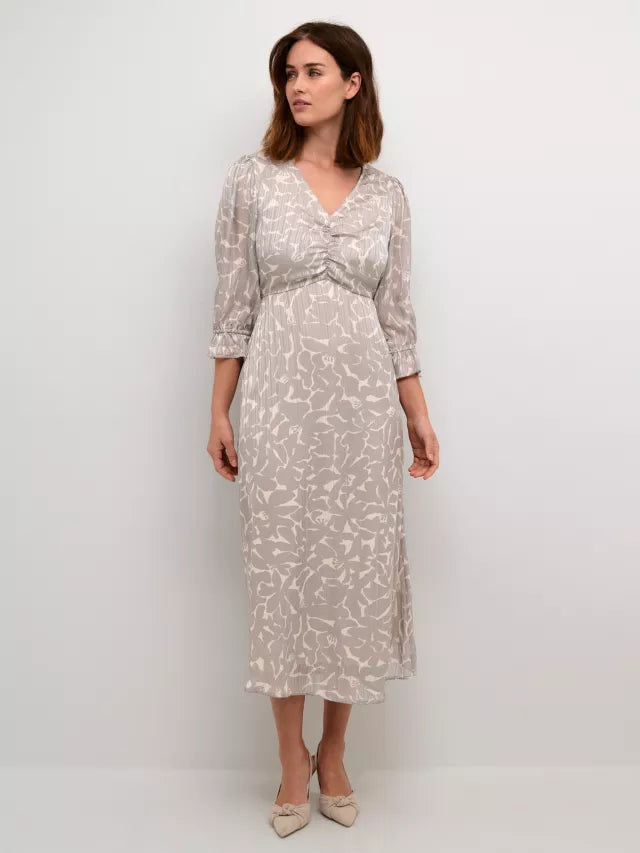 Kaffe Kaemma Steeple Grey Abstract Dress