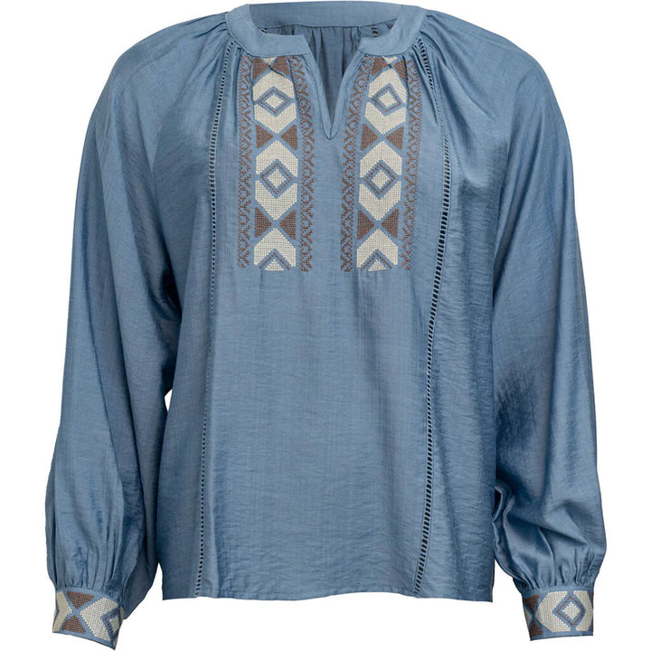 Costa Mani Emilie Denim Blue Blouse