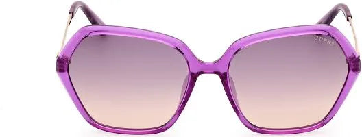 Guess GU00134 Shiny Purple Geometric Sunglasses