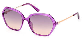 Guess GU00134 Shiny Purple Geometric Sunglasses