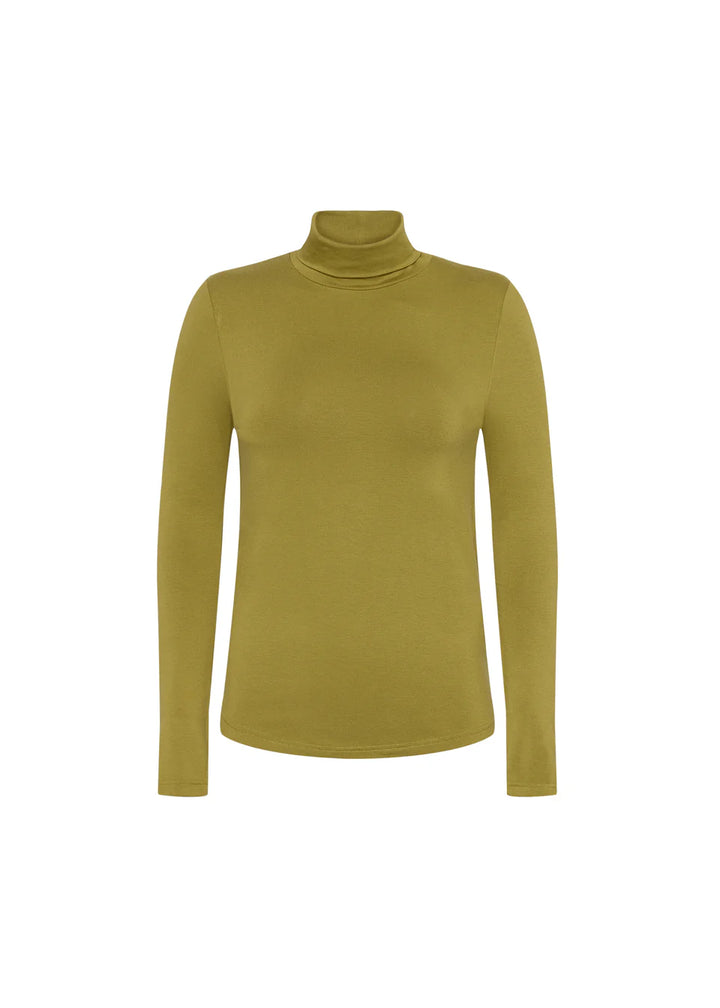 Frnch Carmelite Roll Neck Olive