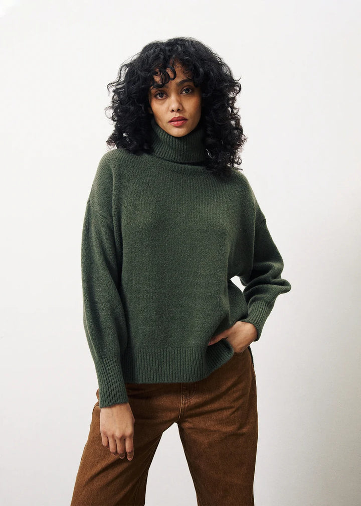 Frnch Ariette Khaki Roll Neck