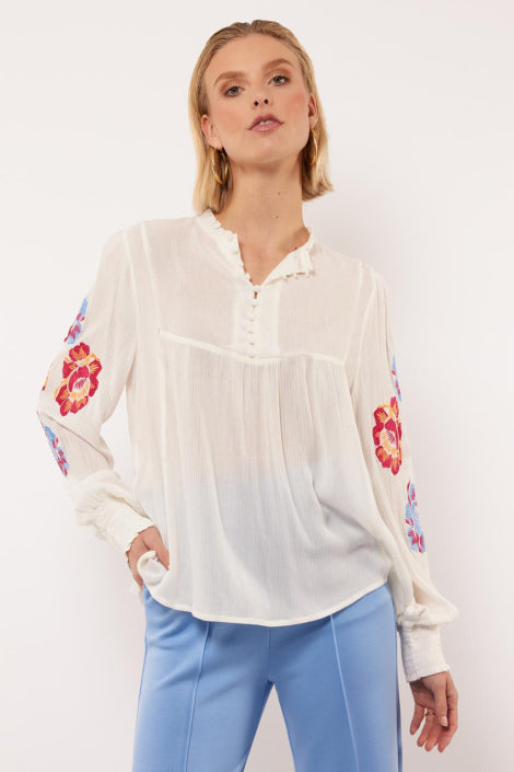 Fluresk Lavender Cream Blouse