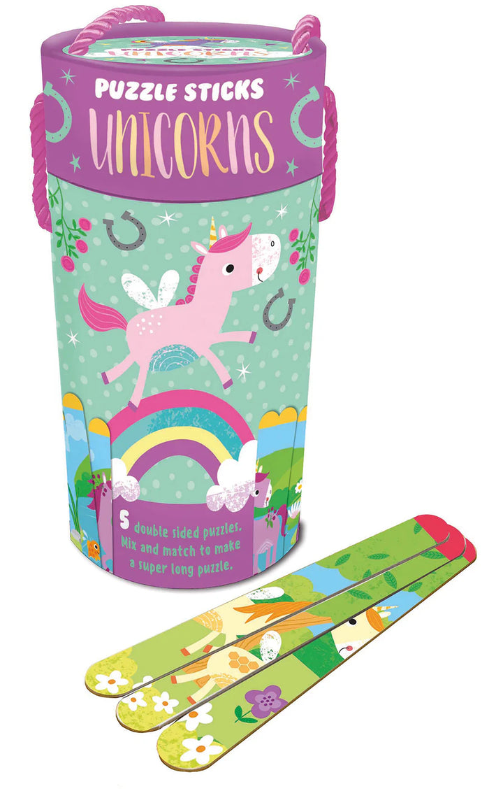 Unicorn Lolly Stick Puzzle Double Sided