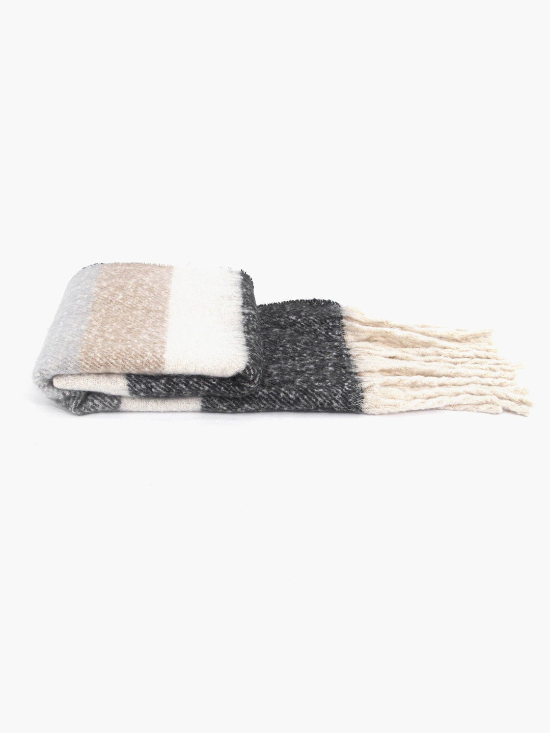 Dallas Heavyweight Scarf - Grey, Stripe: One-size