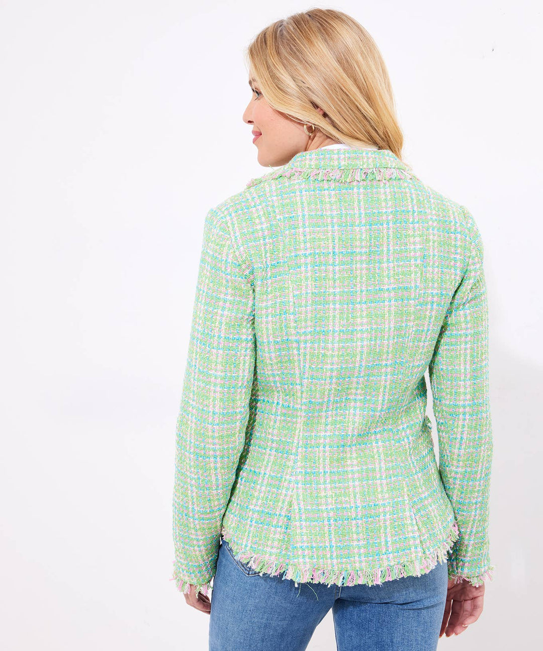 Step Into Spring Tweed Jacket: Green