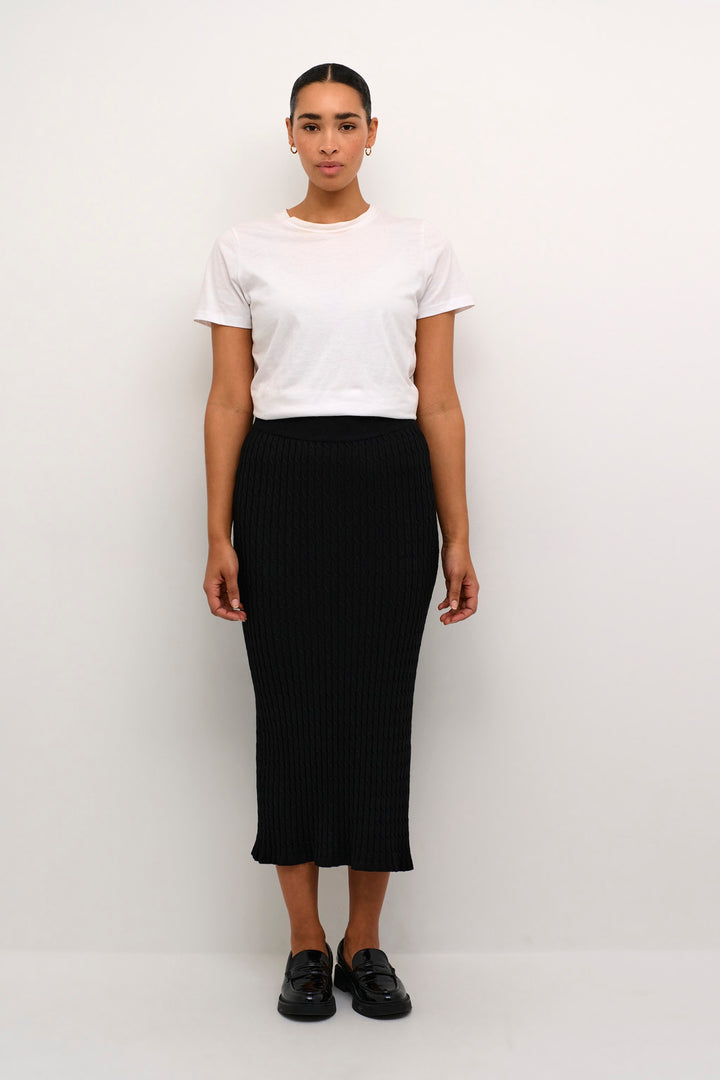 Kaffe Kasilla Black Deep Knit Skirt