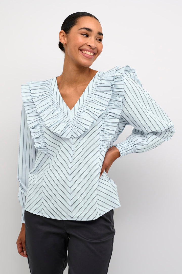 Kaffe Kajerrie Celestial Blue/Dark Stripe Blouse