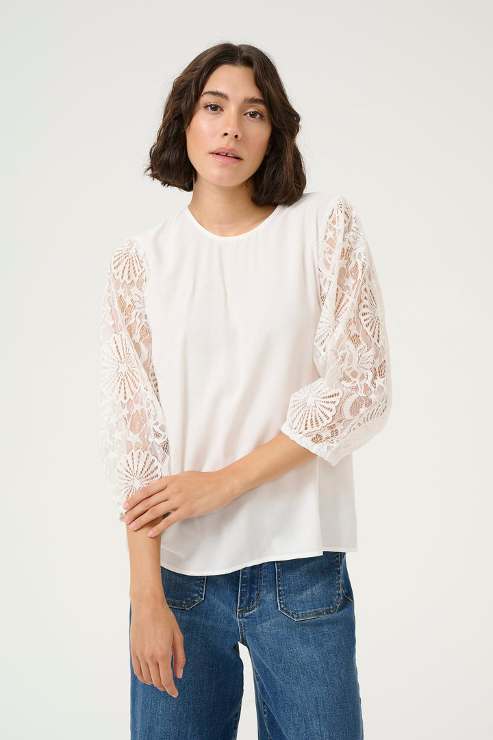 Kaffe Kaemilia Chalk Lace Blouse