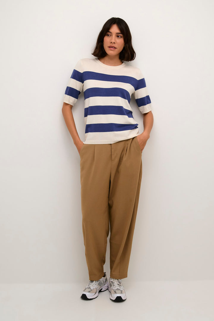 Kaffe Kalizza Indigo Blue/White Bold Striped Knit