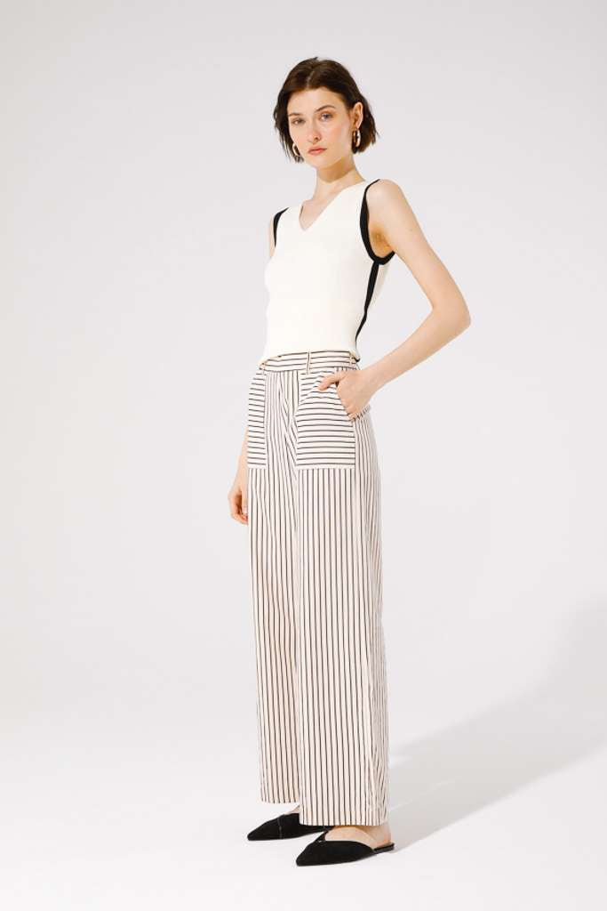 Goa Goa Yatch Beige/Black Stripe Trousers